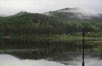 Skodde over Igltjønna. Skodde over Igltjønna.
