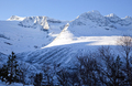 Vinnufjellet i Innerdalen. Flott tur 2. februar, men lite sol i dalbunnen. Foto: Harald Egil Folden