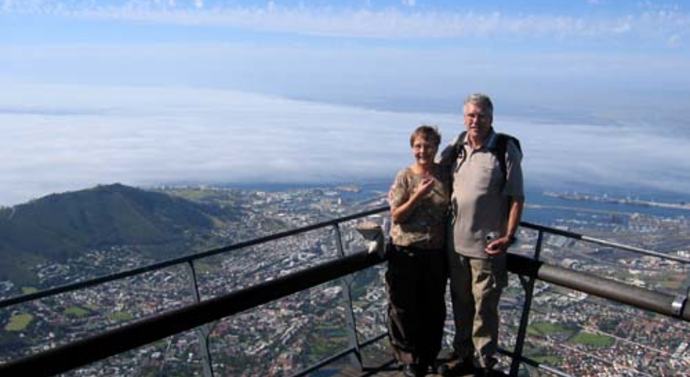 Borghild og Torleiv Haggem på Table Mountain