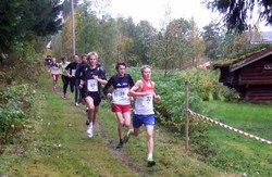 Gutteheatet etter 1/2 km: Per Harald Skogstad (15 år), Ole Sæterbø (15 år) og Lars Håkon Ramstad (17 år).