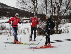 Gjermund og Lars sammen med Tormod Watten (fra Halsa)som alle tre går idrettslinjen  i Meråker.