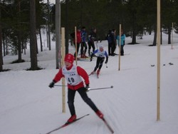Lars Olav Kirkholt og Jo Svinsås i slalomdelen.