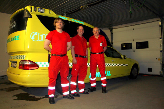 ambulanse vakta med Sveinung, Cato og Jon, Jonas er hjemme i Skiippagurra