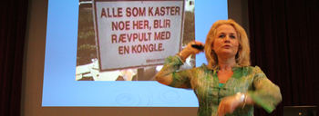 Katarina Lalander Hamnes holdt en engasjerende innlegg.