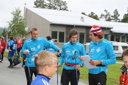 Tre av instruktørene for skigruppa: Håkon Solvik, Gjermund Løfald og Hallvard Løfald