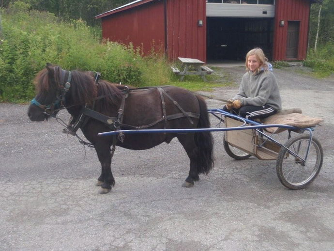 Ingeborg Rindalsholt med shetlandsponnien Louis