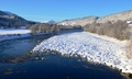 Vinter i oktober - kald stemning fra gamle Bolme bru. Foto: Willy