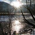 LÃ¥g sol over Trollheimen og Surna ved Aune. Foto: Willy
