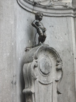 Manneken Pis,the peiing boy,Brussels,Belgium