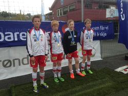 Sølv-vinnere i G13 Astor-Cup 2014: Sondre Aune, Emil Gåsvand Løset, Henrik Folden og Steinar Møller