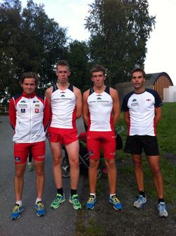 Aksel Norli, Steinar Bøe, Jørgen Halgunset og Nils Ingar Halgunset deltok på 5 km