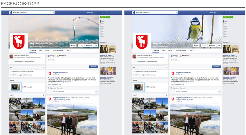 Skisse av bruk av designet på Facebook. 2