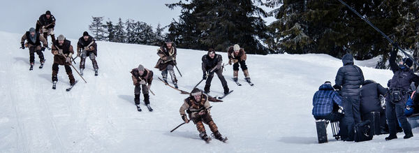 Innspillingen av Birkebeinerne. Innspillingen av Birkebeinerne.