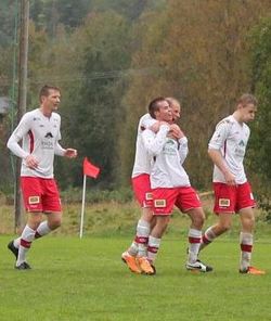 Brage har akkurat satt inn 2-1 mot Nidelv. Foto: Trollheimsporten.no