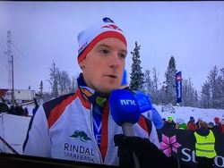Lars Hol Moholdt ble intervjuet av NRK før løpet. Han endte som nr 71.