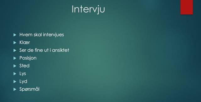 Liste over tips til intervju