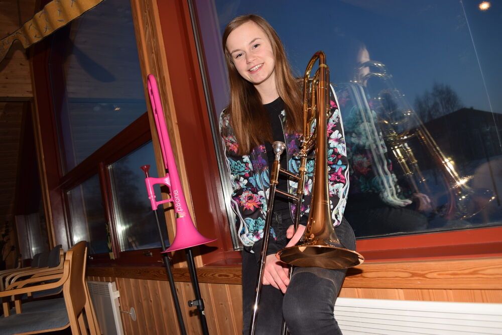 Linnea Fagermoen Apeland har spilt trombone i ni år
