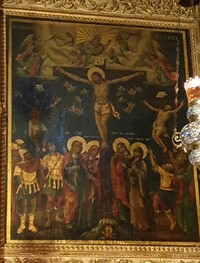 Jesus on cross painting Jerusalem Israel