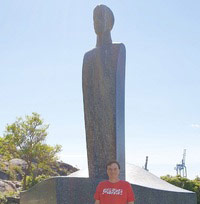 Thor Heyerdal,Larvik,Norway - statue in Larvik of the big adventurer