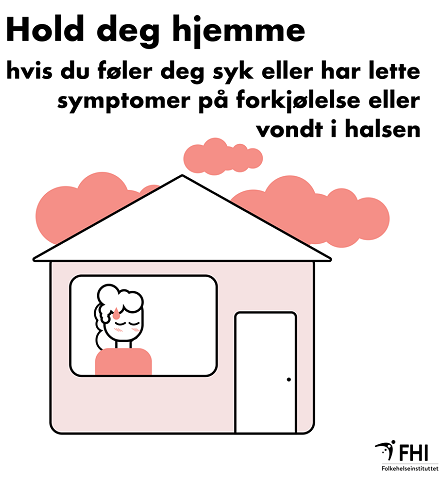 Illustrasjon "Hold deg hjemme hvis du er syk"