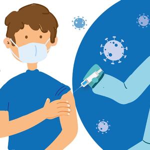 illustrasjon av barn som får vaksine