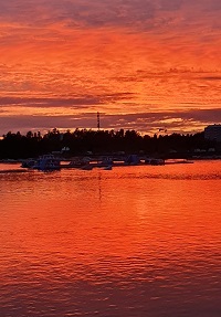 Oulu, Finland - Under the magic red glowing light