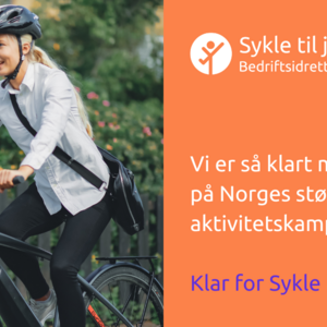 Plakat som viser en dame på sykkel