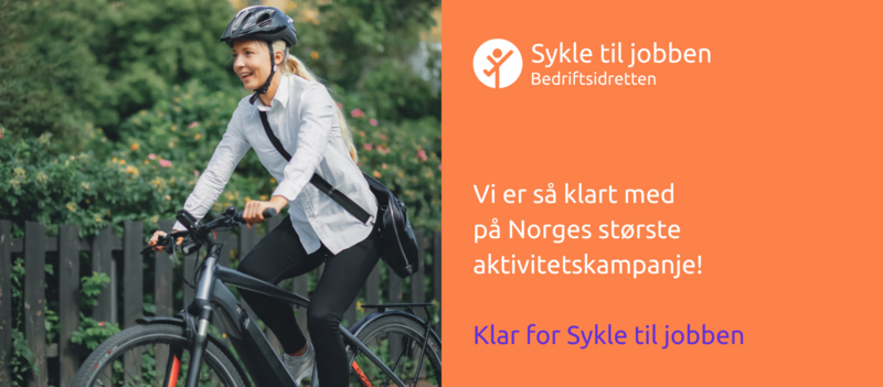 Plakat som viser en dame på sykkel