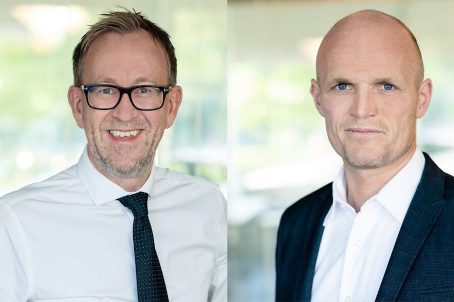 Konsernsjef Kim Robert Lisø og adm.dir. Rune Hardersen i GK Norge (foto: Nicolas Tourrenc)