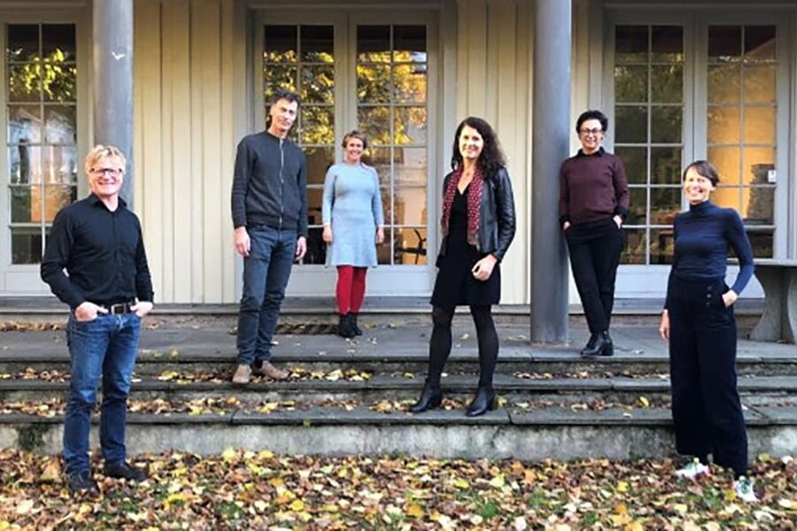 Fra venstre: Anders Nohre-Walldén fra Grønn Byggallianse (prosjektleder), Stein Stoknes og Pia Bodahl fra FutureBuilt, Katharina Bramslev fra Grønn Byggallianse, Kari Bucher og Annicken Vargel fra NAL.