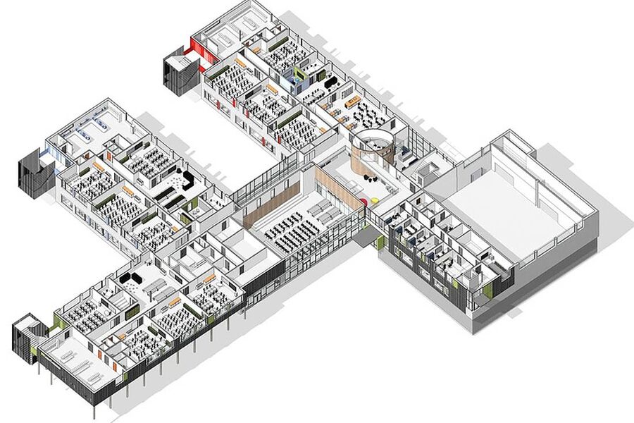 Levre skole i Bærum. Arkitekt/Illustrasjon: Lille Frøen AS