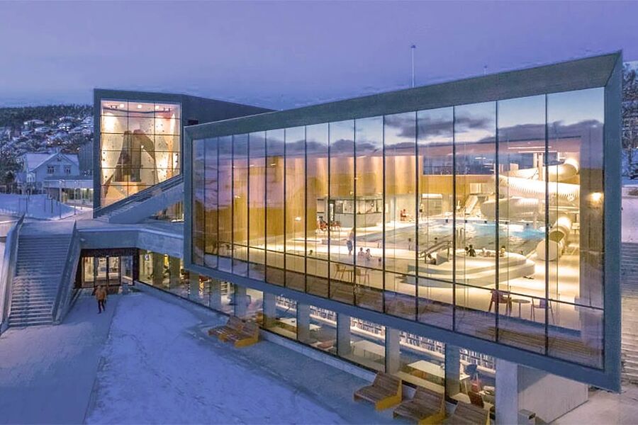 Bildet viser Ulstein Arena som ble beste spesialdesignet produkt til 
prosjekt under Lyskulturs Norsk Lyspris 2019.