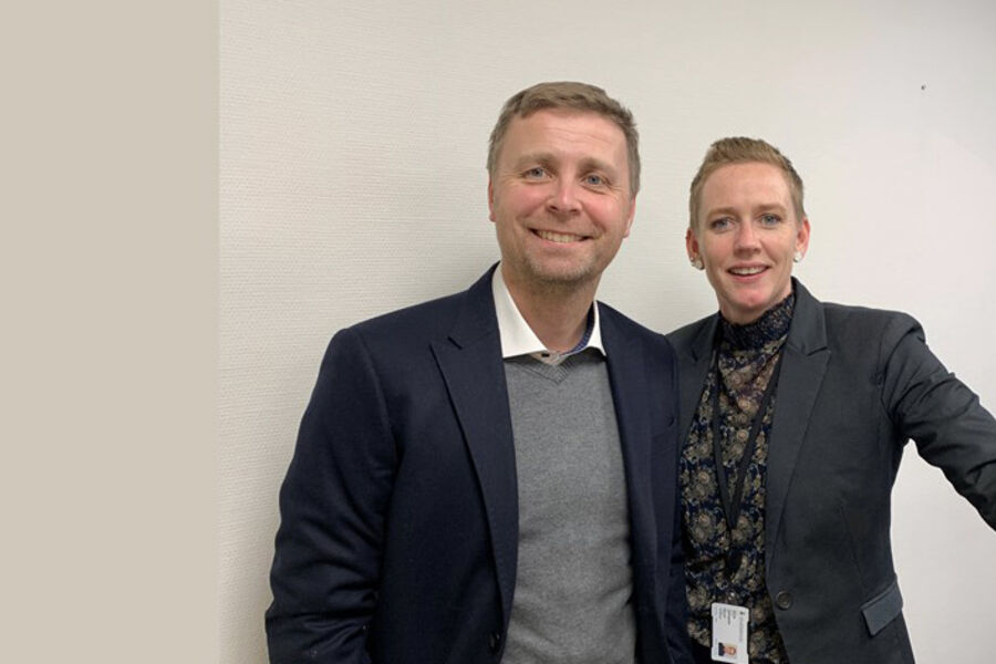 Statsbyggs prosjektdirektør Per Roger Johansen og prosjektleder for brukerutstyr Kjersti Hallingstad.