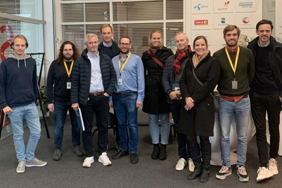 AF Eiendom og Bygr-teamet ved et besøk hos selskapet denne høsten. Foto: AF Gruppen
