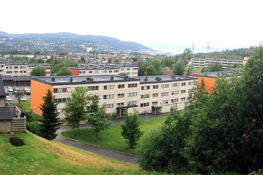 SINTEF har beregnet klimafotavtrykket for to ulike oppgraderinger av Vestlia borettslag i Trondheim. Foto: Kristian Stenerud Skeie 