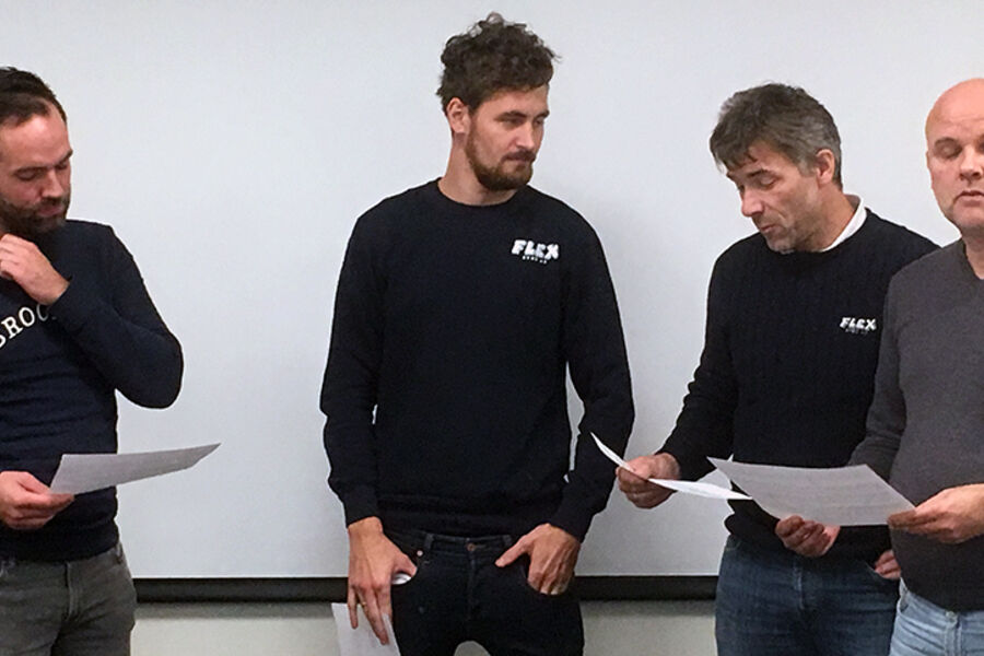 Flex Bygg AS presenterer Lean Driftsmodell utarbeidet i kurset.
