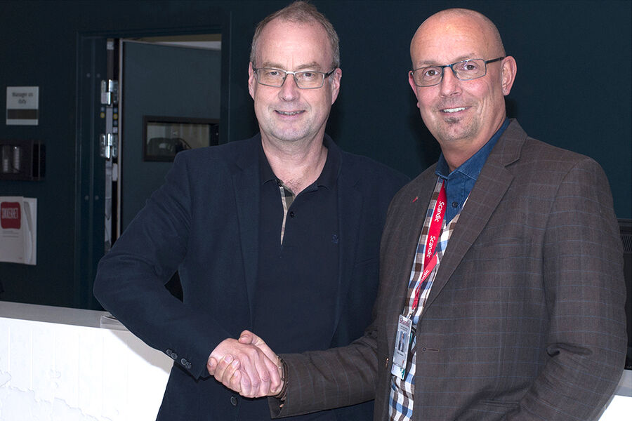 Administrerende direktør i Firesafe, Morten Ameln, til venstre. Og Safety & Security Manager i Scandic, Peter Claeson, til høyre.
