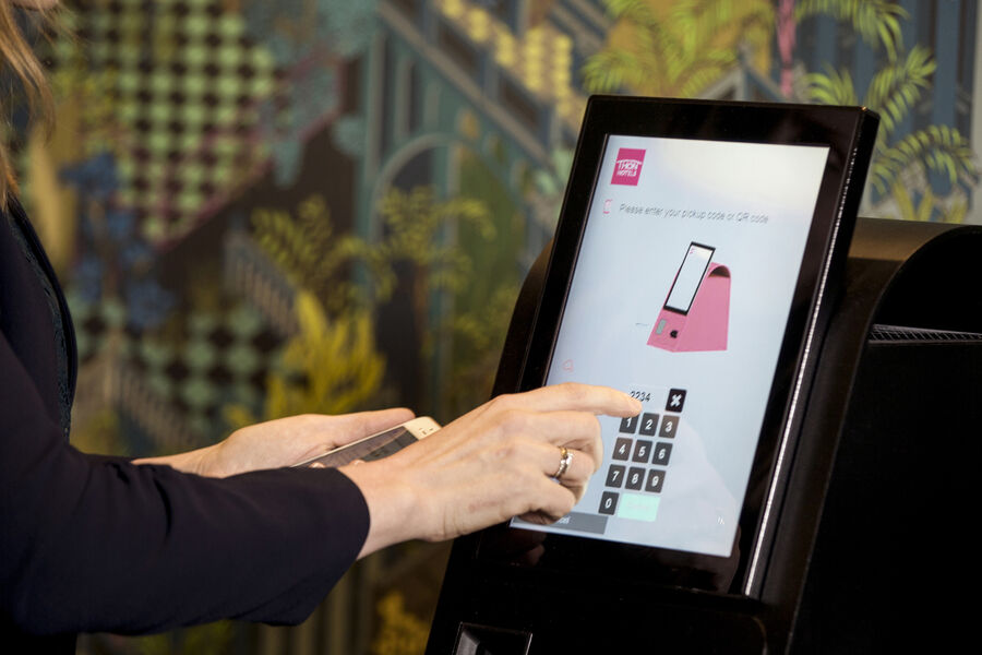 Slik ser de nye selvbetjeningsautomatene ut hos Thon Hotels.