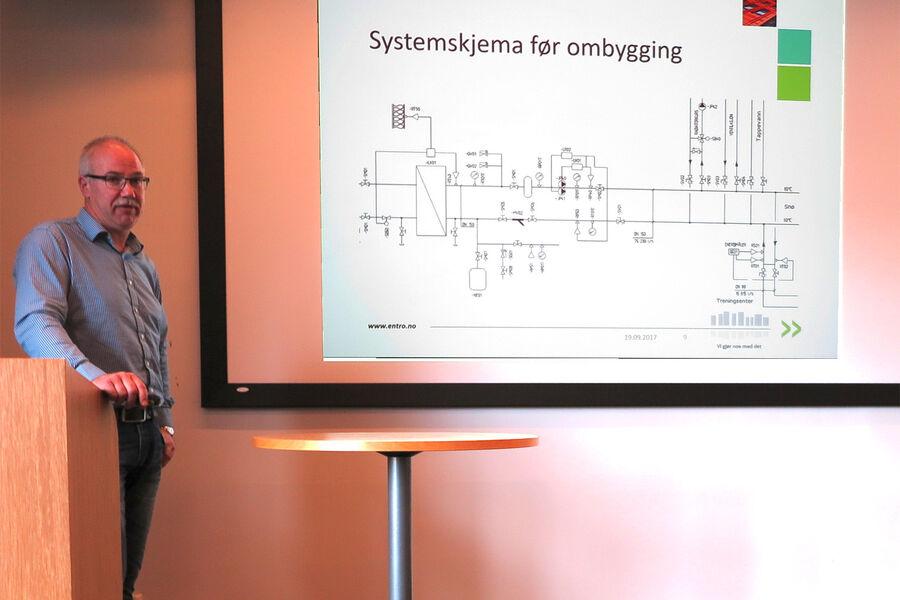 Fra Roger Pettersen, Entros innlegg under ITB BRukerforums høstmøte i Trondheim i går. (Navn kommer). Foto: Integra