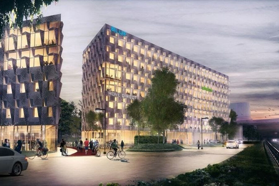 Kontorbygget blir nabo til Lysaker Polaris.