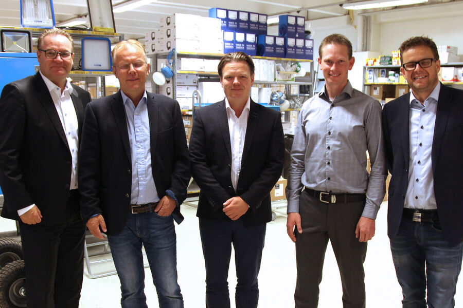 Fra venstre: Mikael Falk, Stein Erik Wang, Odd Tore Haddeland, Lars Erik Finne og Roar Skimmeli.