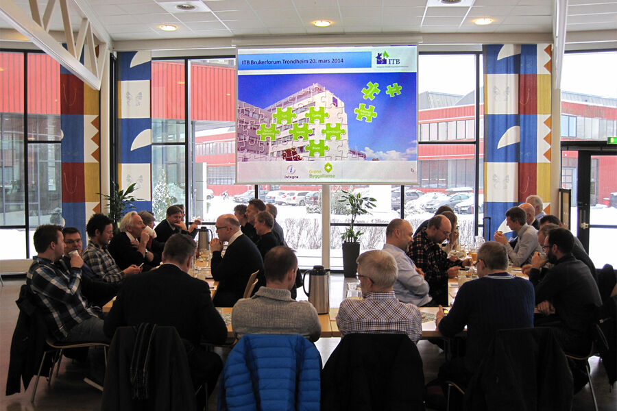 ITB-Brukerforum tiltrekker seg sentrale personer innen planlegging og drift av tekniske bygginstallasjoner. Bildet er fraTrondheim. Foto: Integra