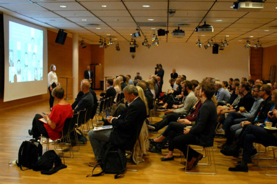 Administrerende direktør Grethe Asplund i Sweco innledet presentasjonen av Kjeller 2023.