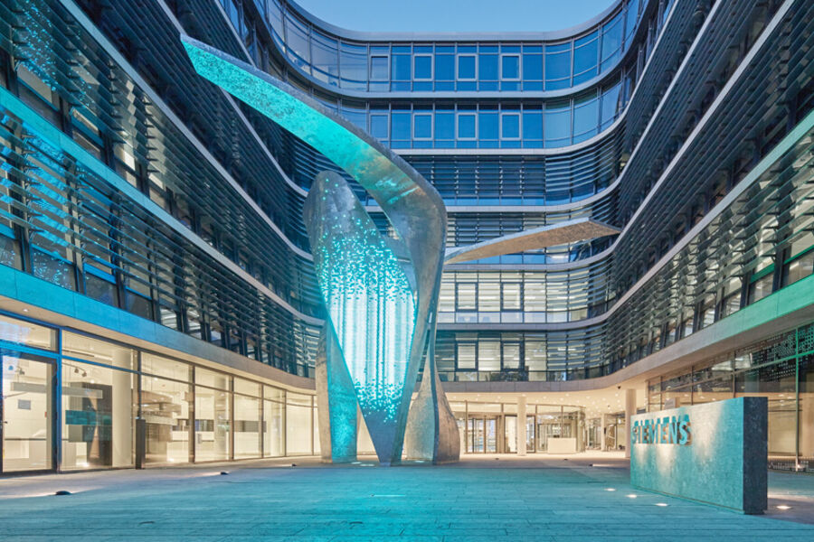 Bilde fra det nye hovedkontoret for Siemens i Munchen i Tyskland. Foto: Siemens.