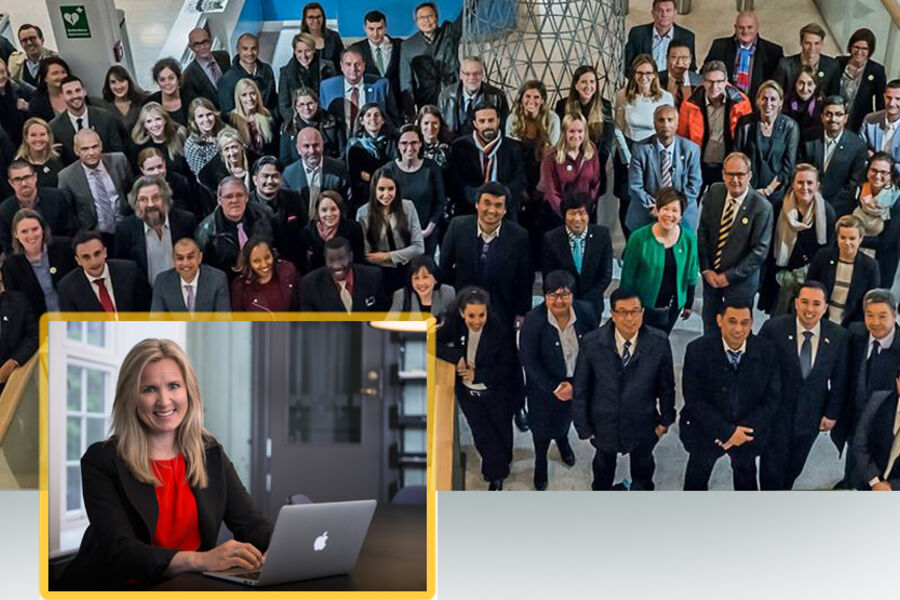 Representanter fra 40 land deltok under Word Green Building Council´s Members´ Day i Stockholm 17. oktober. Foto: WGBC. Innfelt: Kjersti Folvik i NGBC.