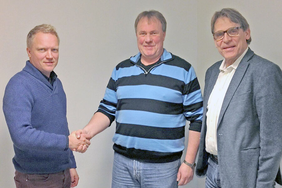 Administrerende direktør Even Leira i GK Elektro, daglig leder Tor-Kristian Steffenakk i Installatøren AS og konsernsjef Jon Valen-Sendstad i GK Konsern AS.