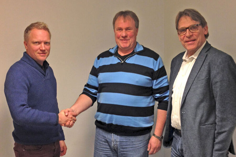 Administrerende direktør Even Leira i GK Elektro, daglig leder Tor-Kristian Steffenakk i Installatøren AS 