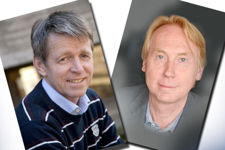 Lars-Erik Fiskum, Sintef Byggforsk (t.v) og Per Kristiansen, direktør i vann- og avløpsetaten i Oslo, er blant foredragsholderne under frokostseminaret idag 9. juni. 