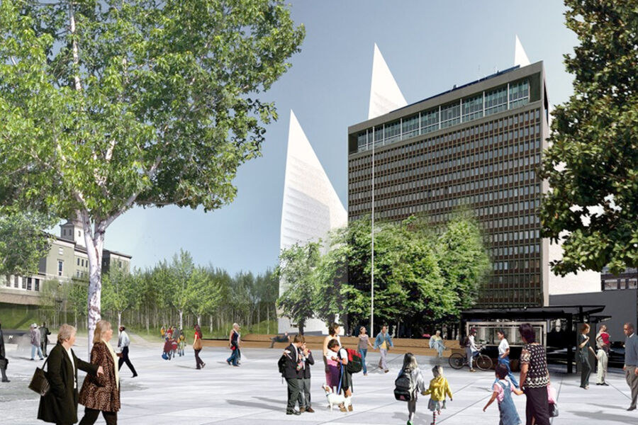 Nå skal det utarbeides byplanprinsipper som skal bli den statlige reguleringsplanen. Illustrasjon: Statsbygg