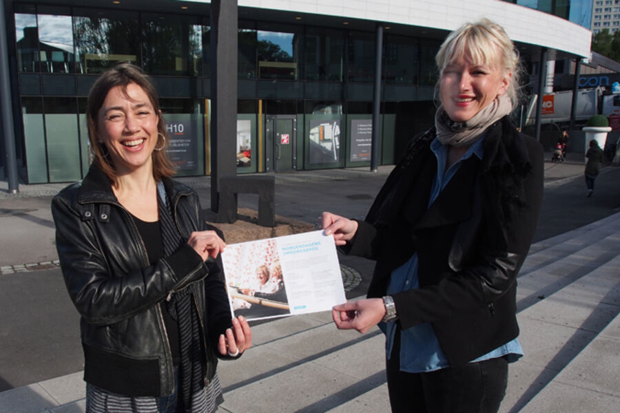 Therese Staal Brekke og sivilingeniør Anita Woll fra Rambølls seksjon for elektro og IKT. Foto: Rambøll